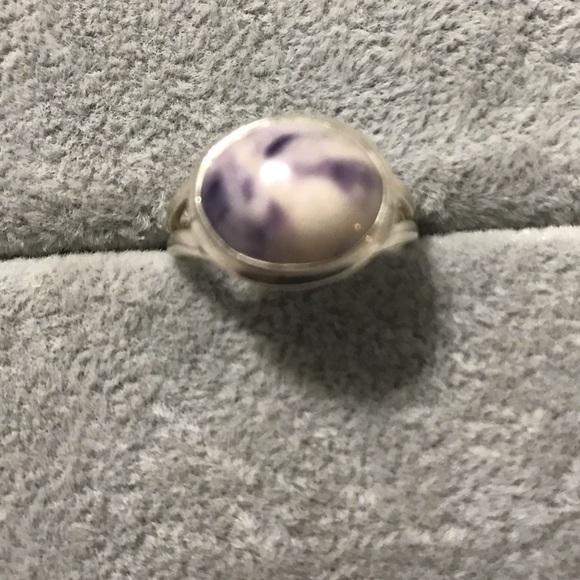 New Sterling Silver Purple Mexican Morado Violet Flame Opal Ring Size 6 Crystal - Picture 12 of 16